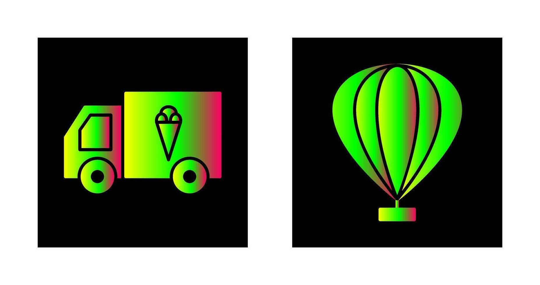 Icecream Van and air Craft Icon vector