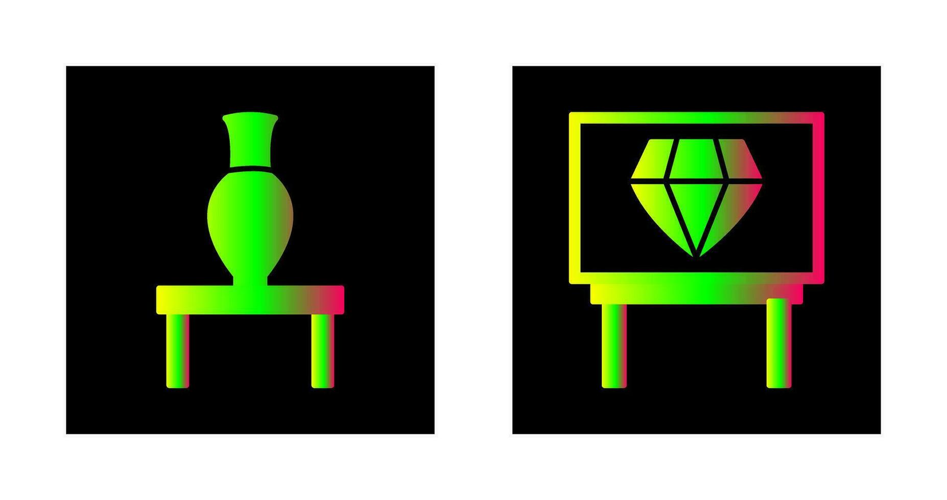 Vase Exhibit and Diamond Exhibit Icon vector