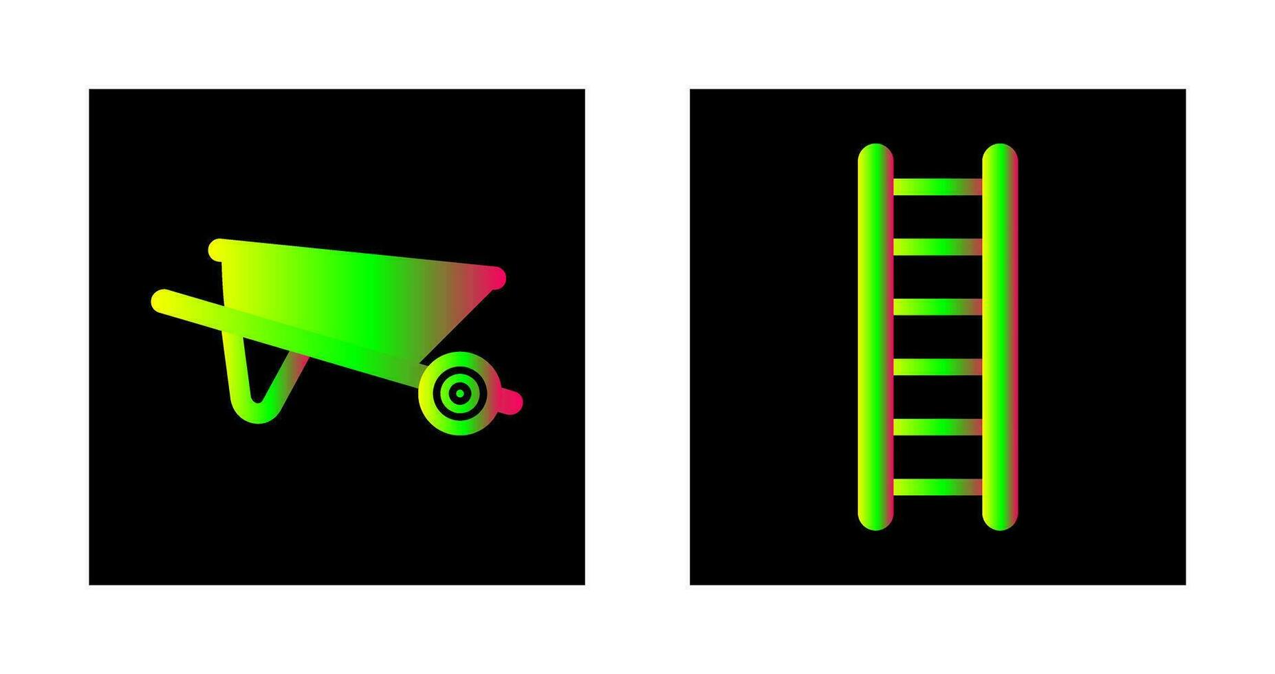 Wheelbarrow and ladder Icon vector