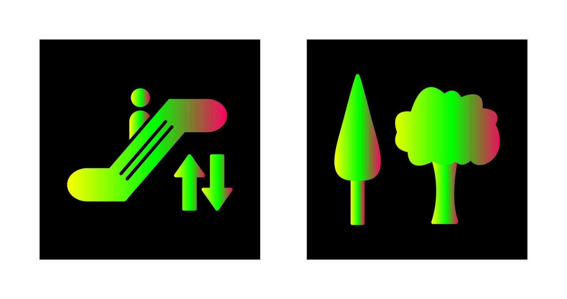 Escalator and Trees Icon vector