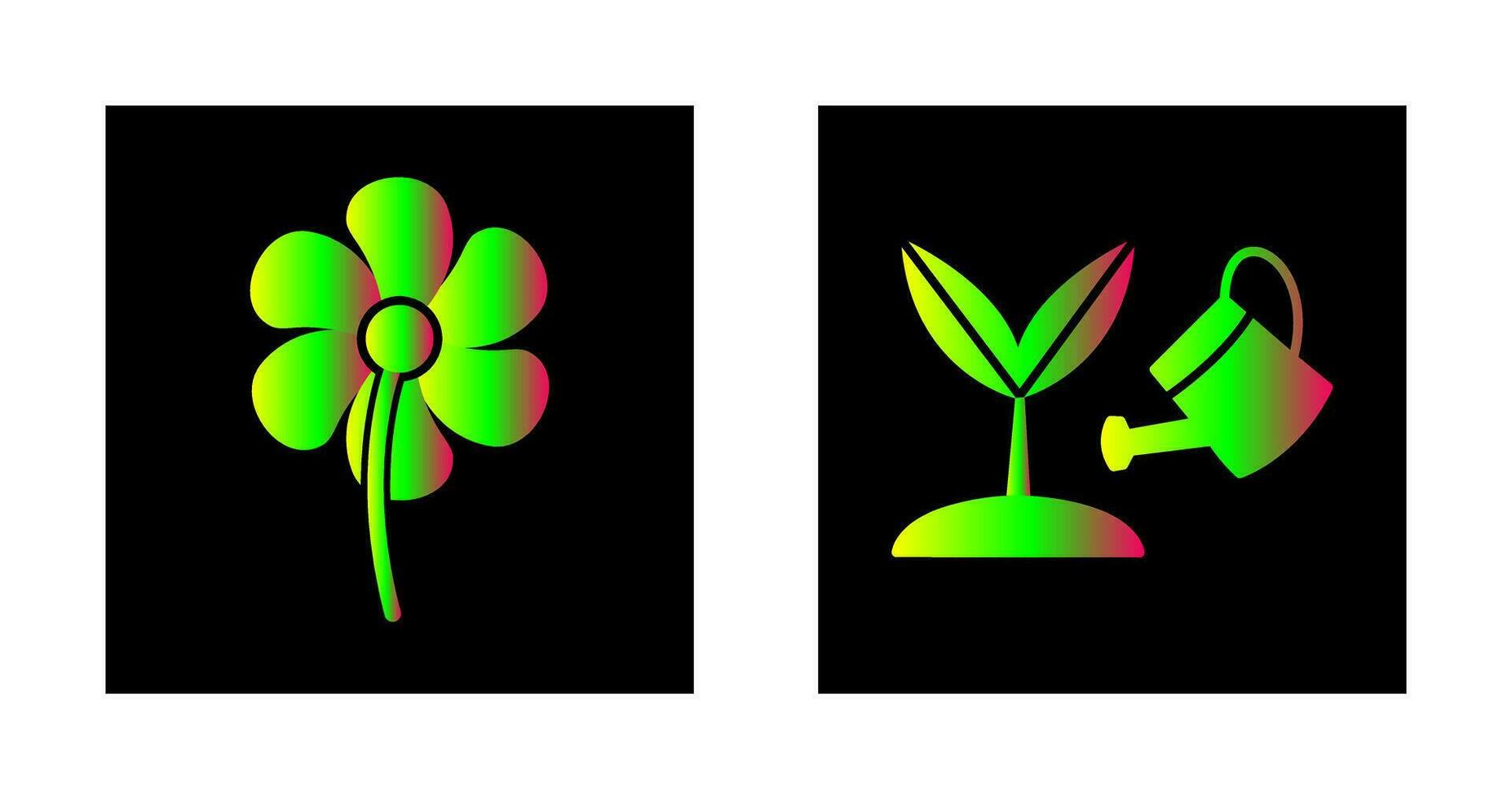 Small flowers and Growing Plant Icon vector