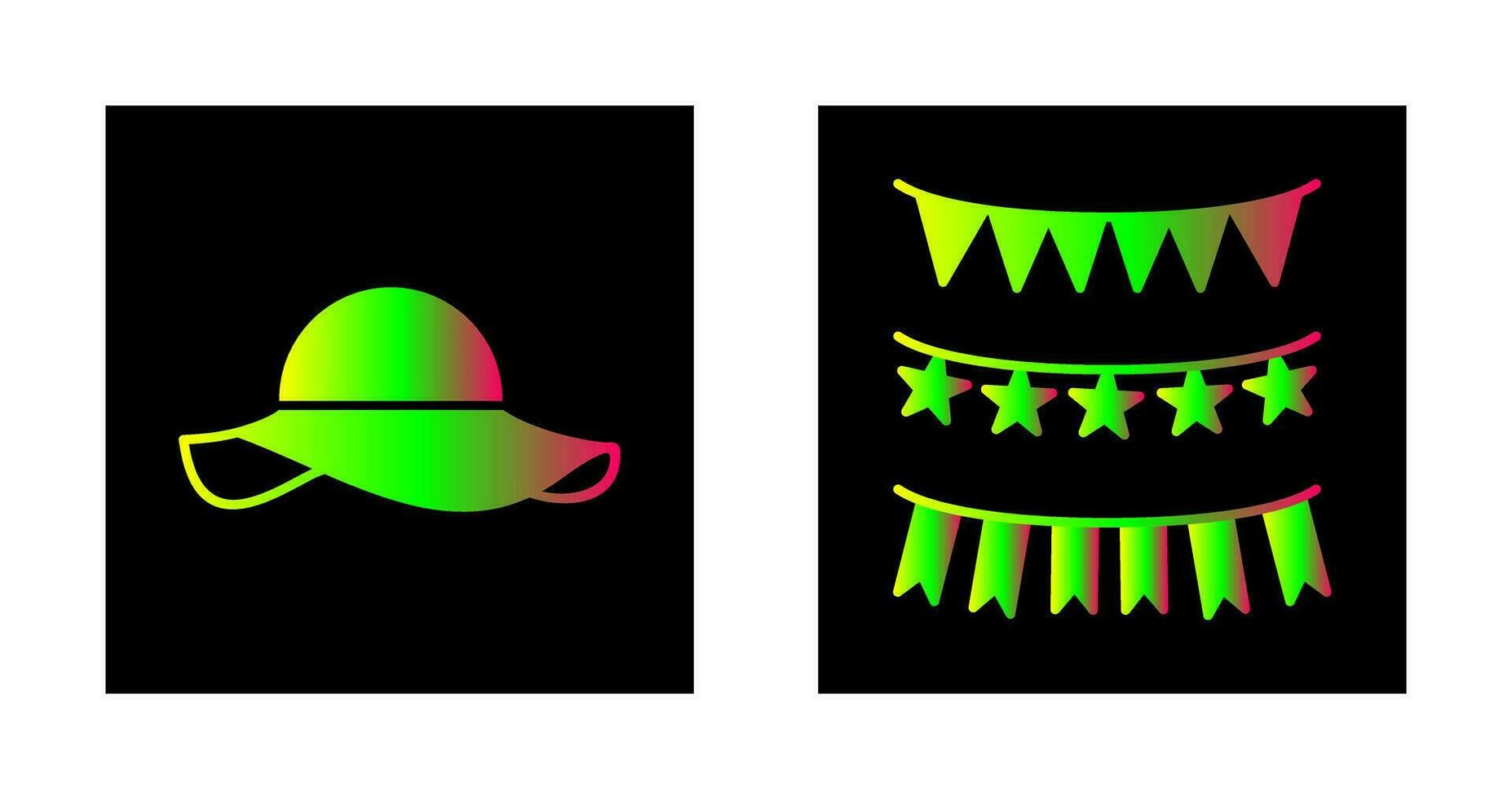 Garlands and Woman Hat Icon vector