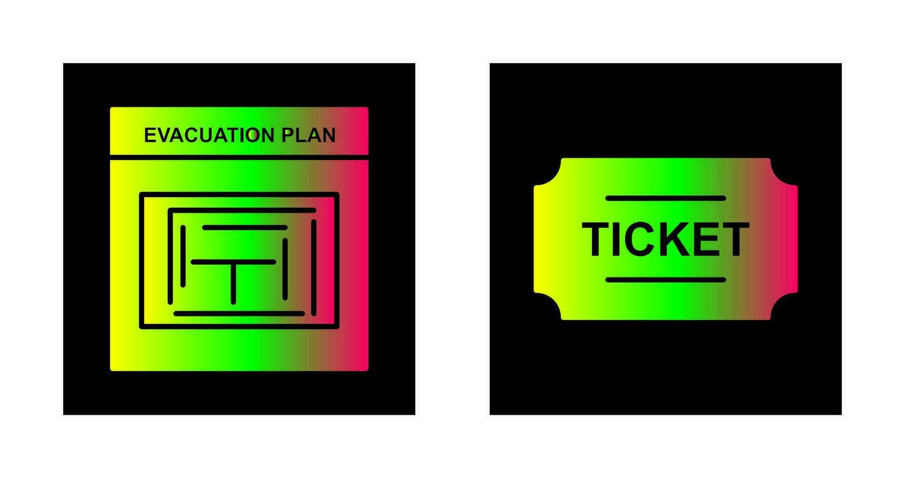 Evacuation Plan and Tickets Icon vector