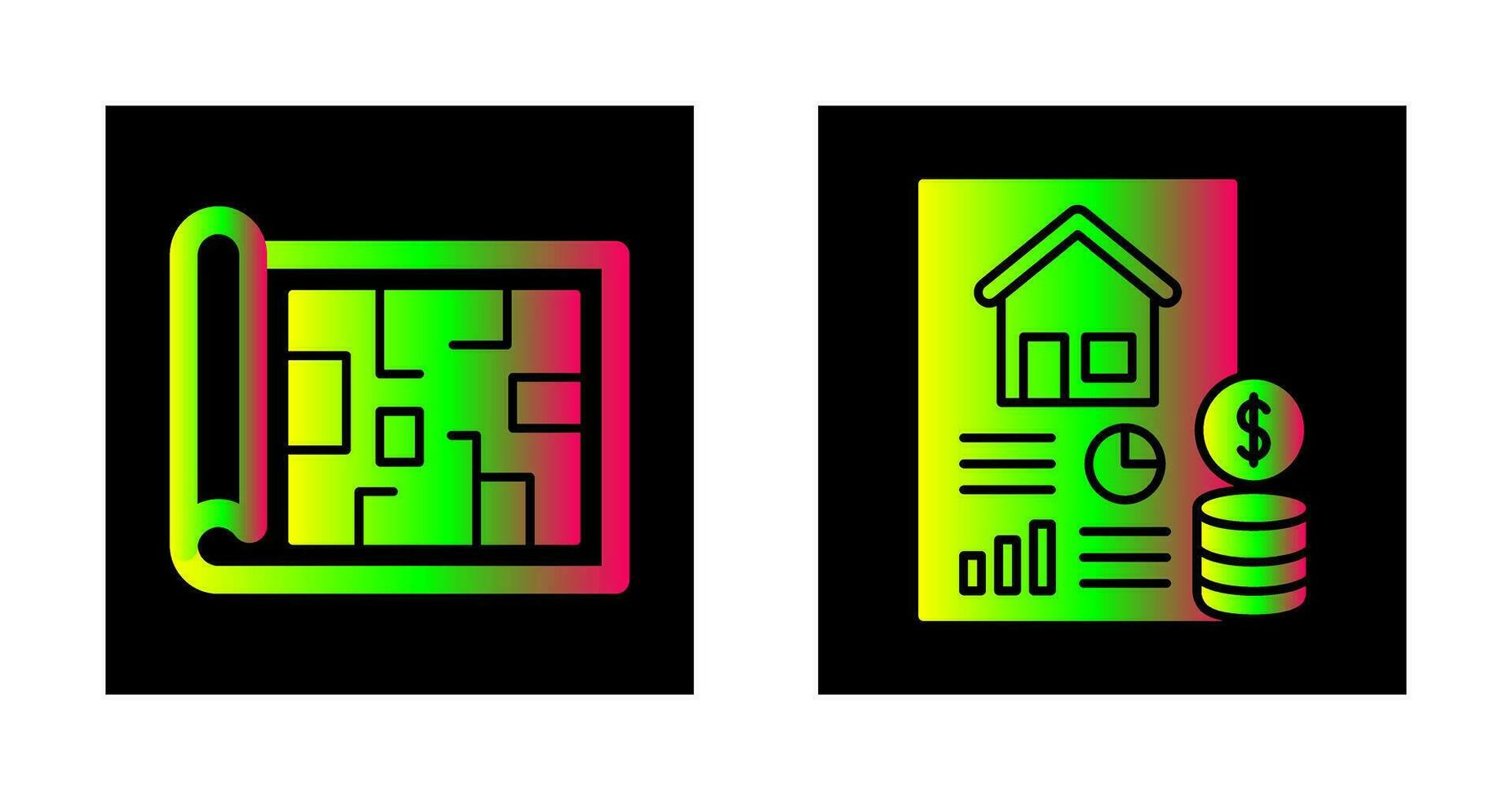 Blueprint and loan Icon vector