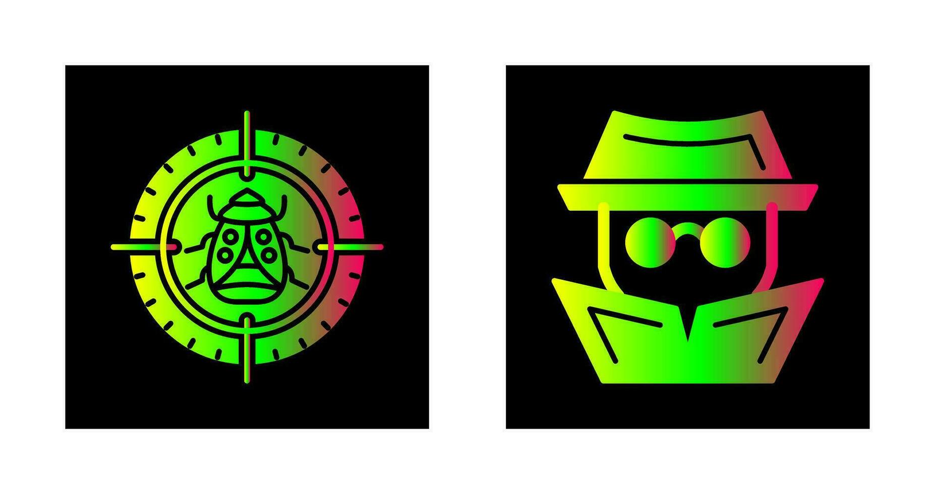 Bug Target and Hacker Icon vector