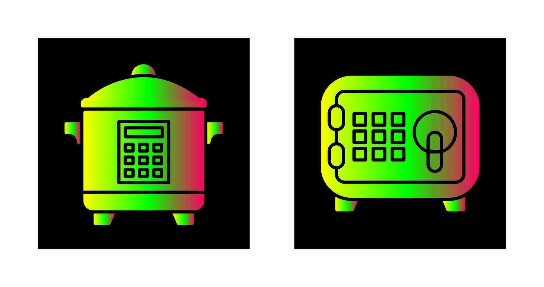 Cooker and Safe Box Icon vector