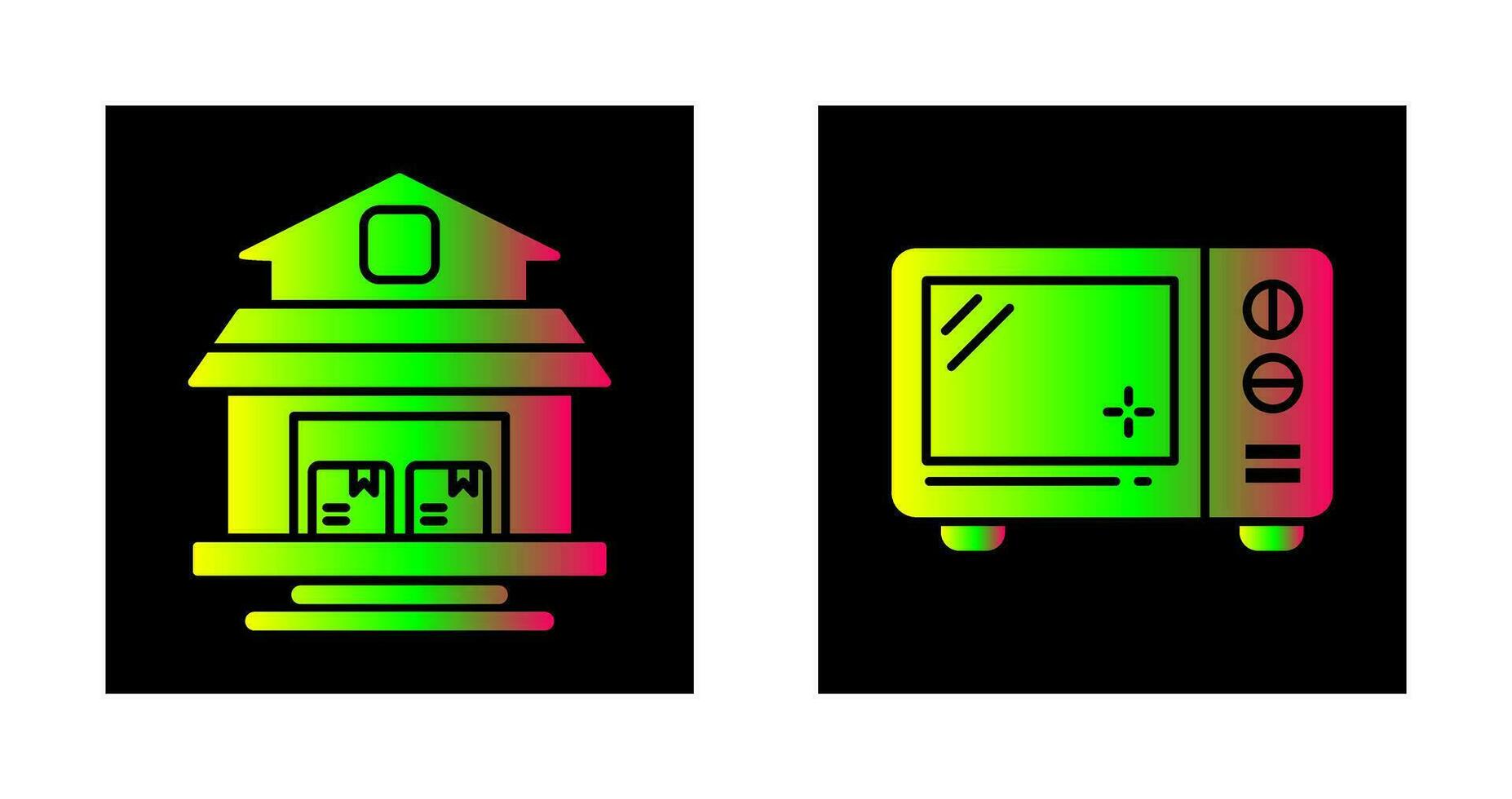 Warehouse and Microwave Icon vector