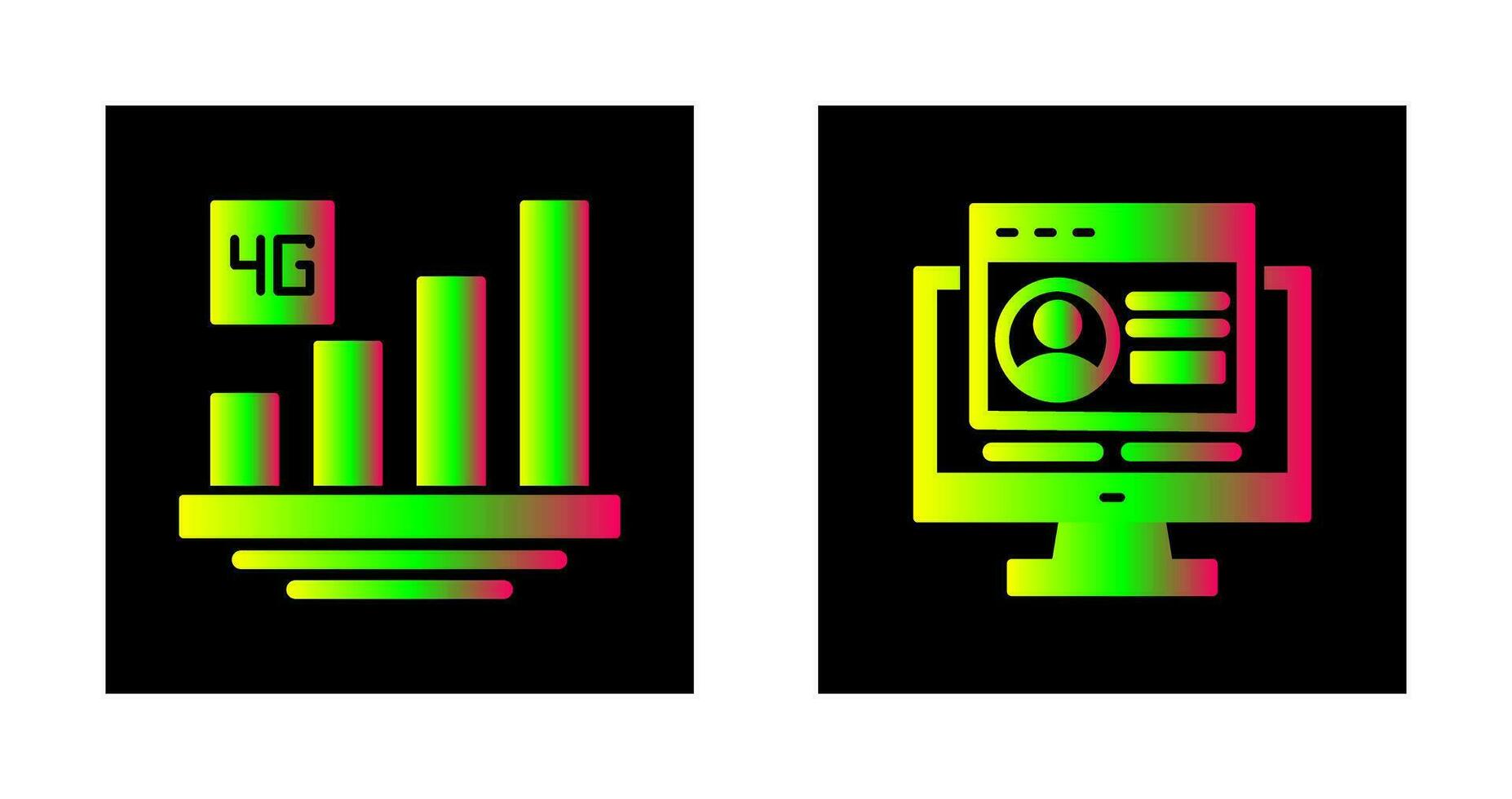 4 G and Login Icon vector