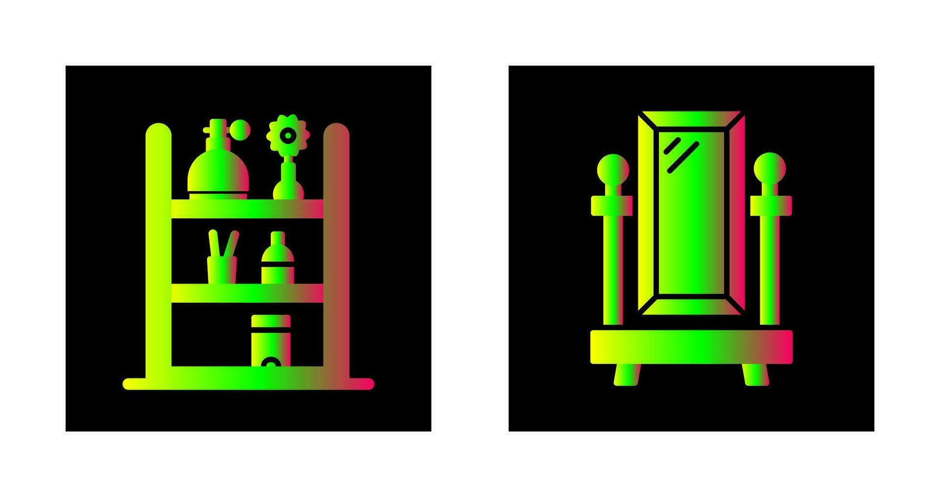 Shelf and Floor Mirror Icon vector