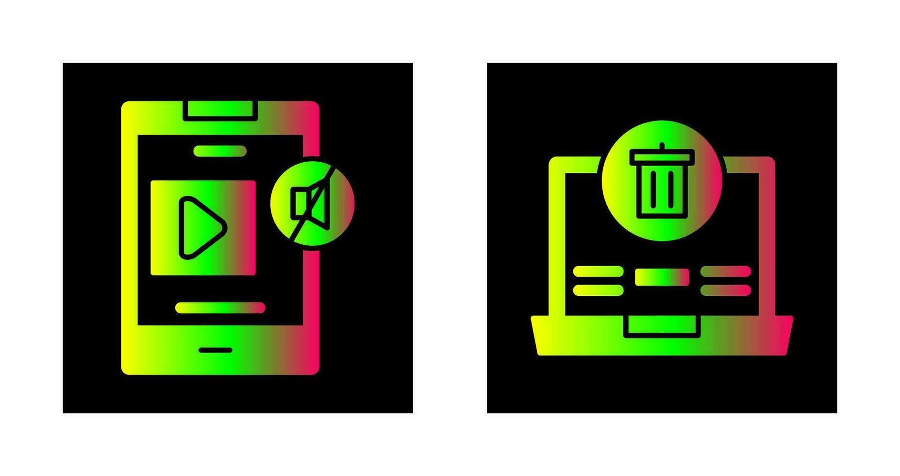 Mute and Trash Icon vector