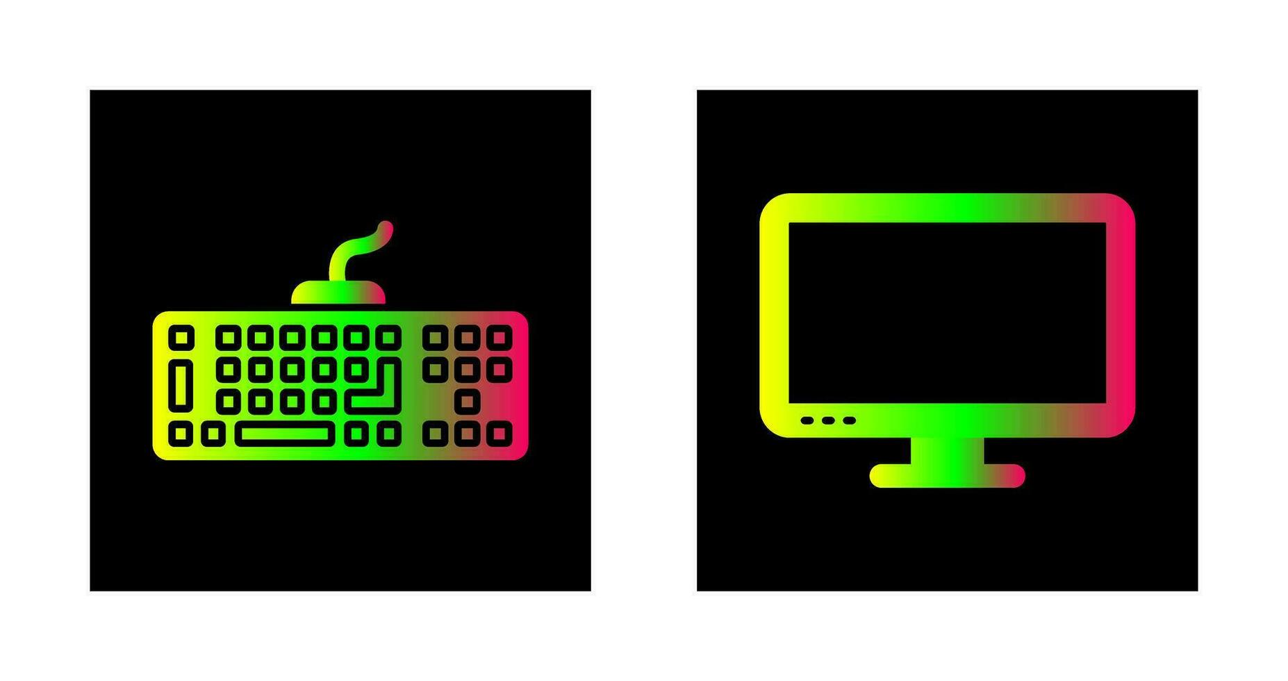 Keyboard and LCD Icon vector
