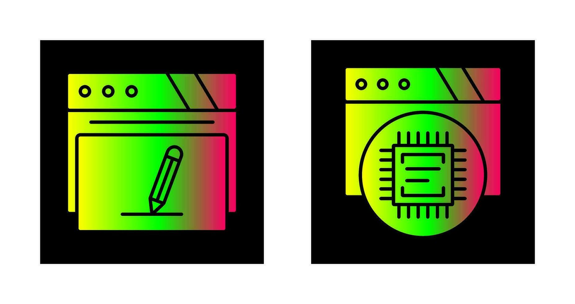 Edit and Cpu Icon Icon vector