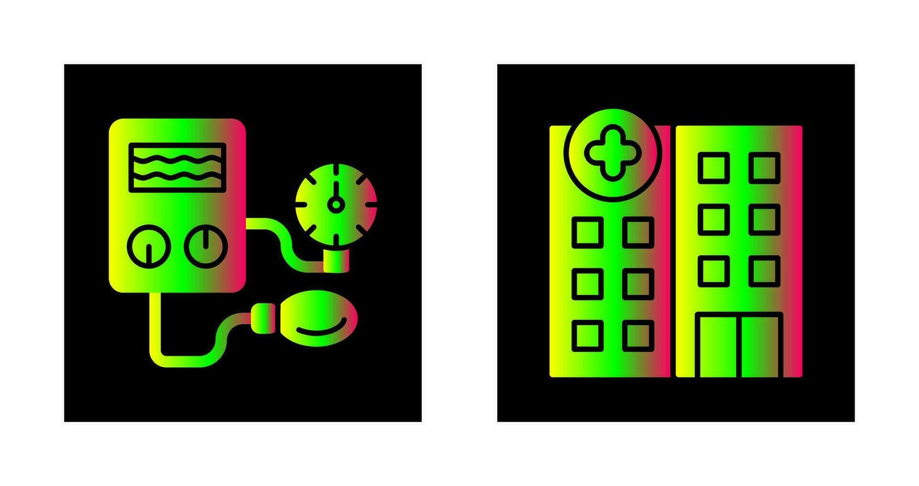 Arterial Pressure and Hospital Icon vector