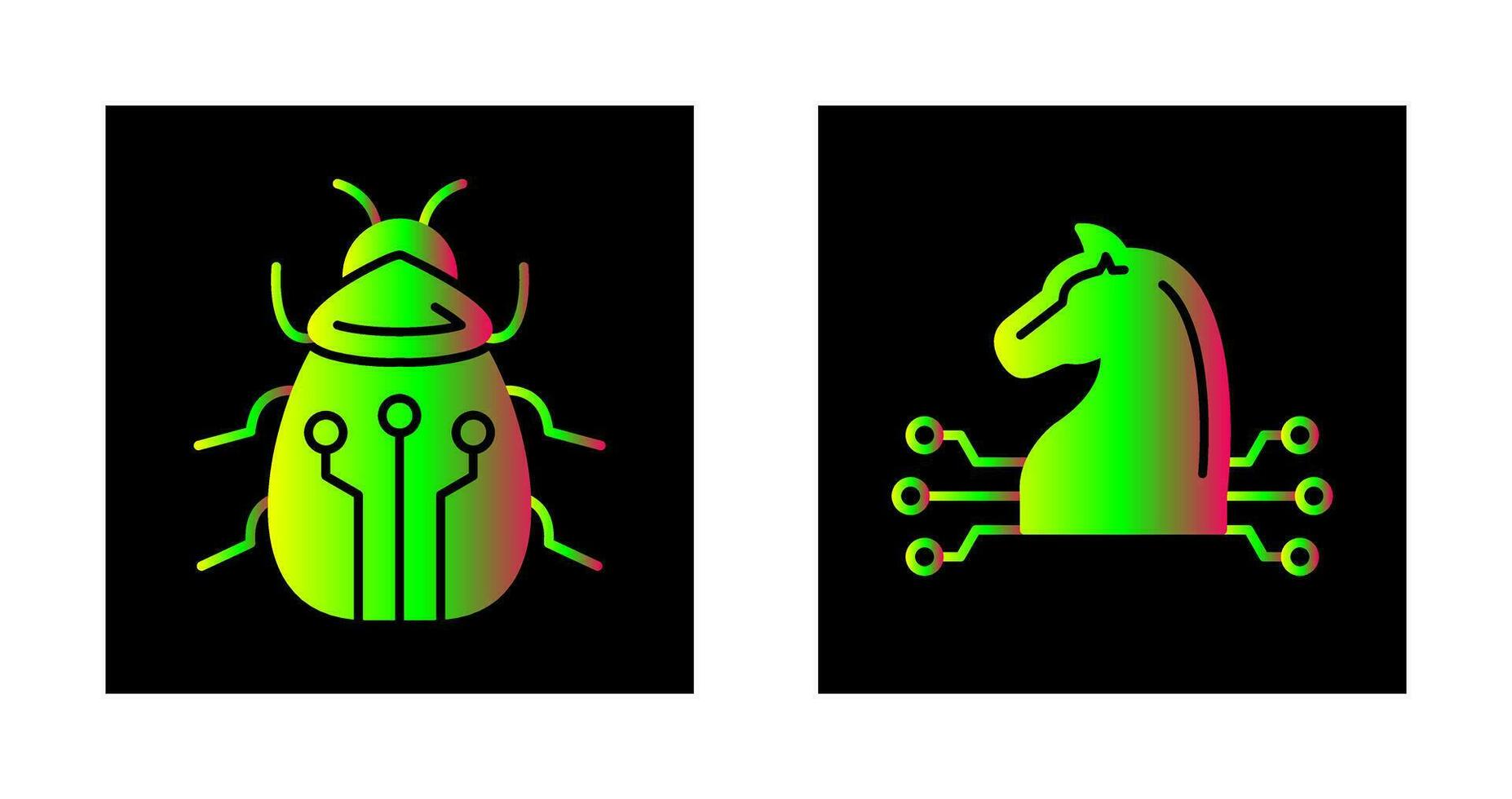 Bug and Trojan Icon vector