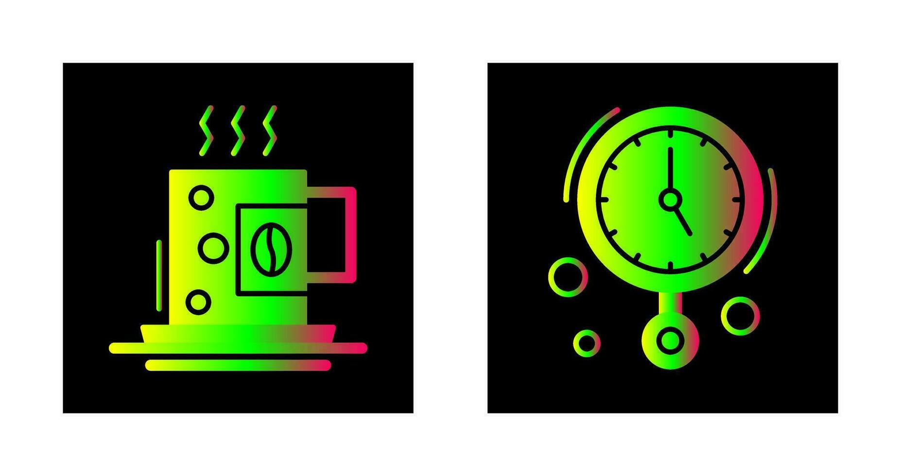 Coffee Cup and Wall Clock Icon vector