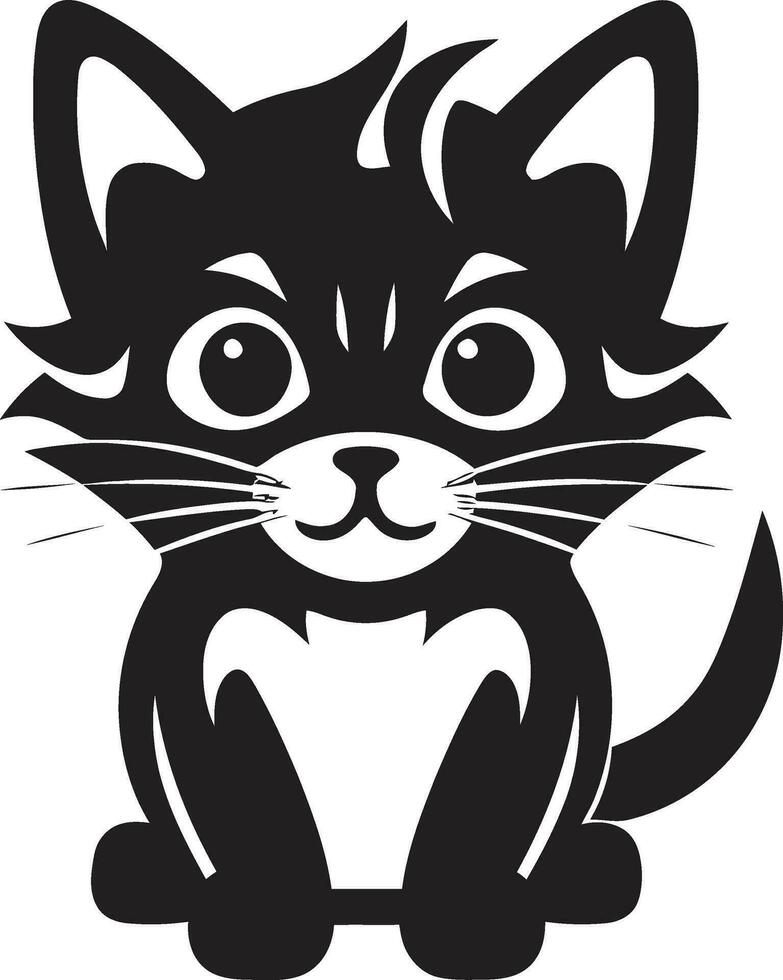 Vectorized Cat Head Monochromatic Prowling Kitty vector