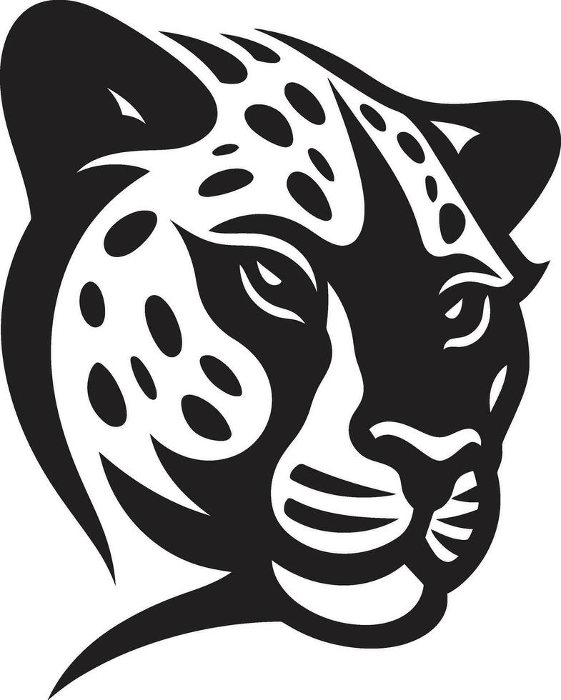 Sleek and Mysterious Cheetah Emblem Graceful Paws and Tail Mark vector