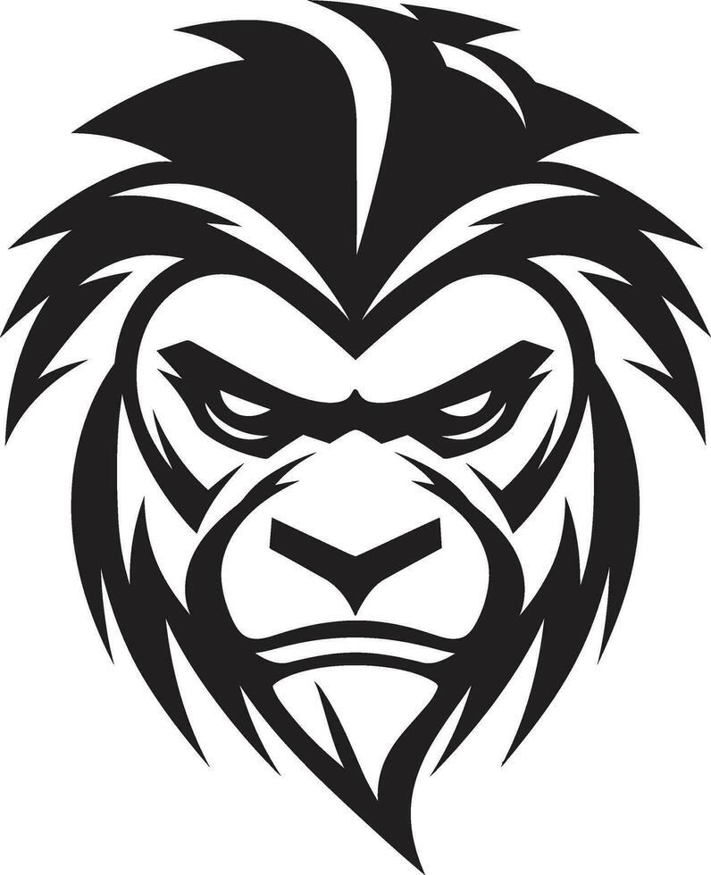 Baboon Crowned Crest Baboon Leadership Symbol vector