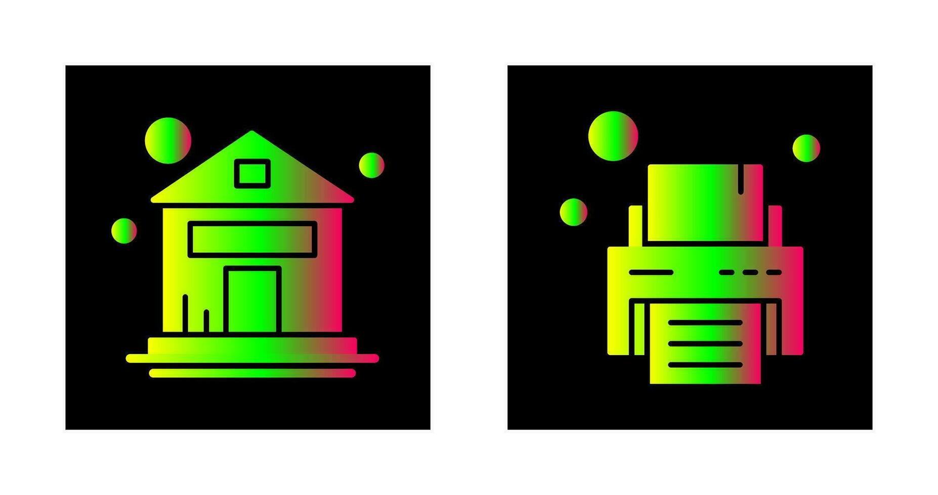 House and Printer Icon vector