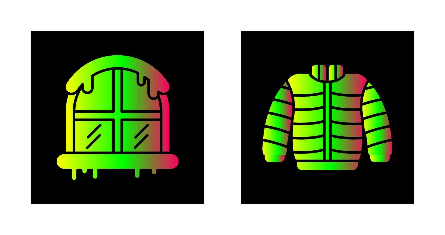 Window and Winter Clothes Icon vector