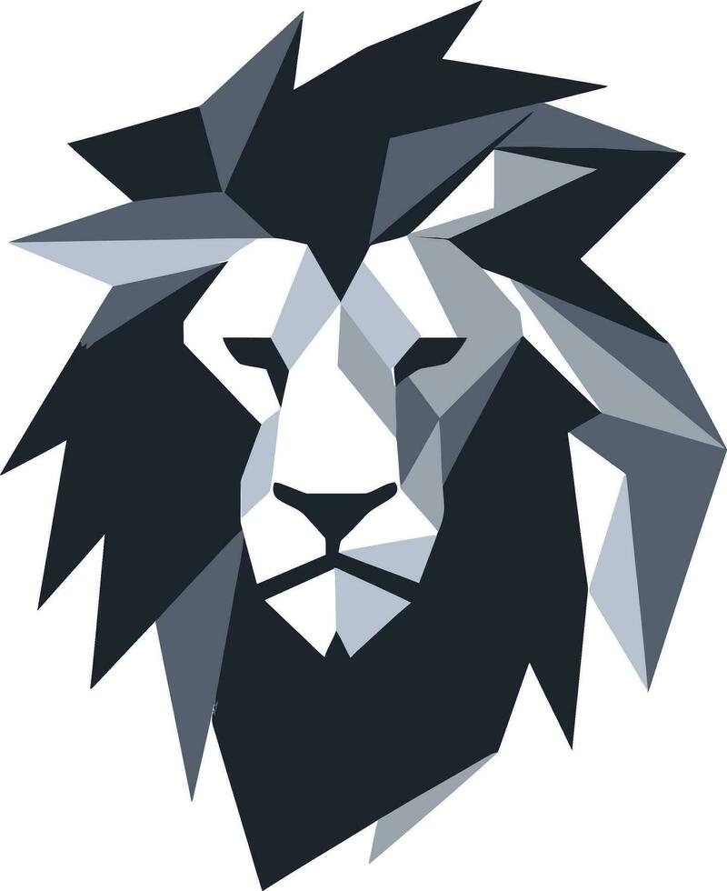 orgulloso majestad negro león vector icono en diseño rugido poder negro león emblema logo