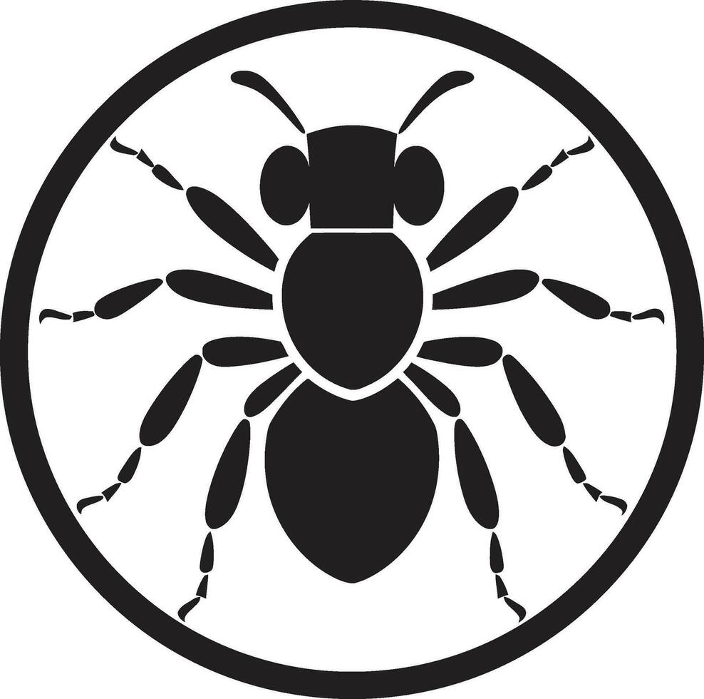 Sleek and Stylish Black Vector Ant Emblem Black Vector Ant Logo A Mark of Distinction