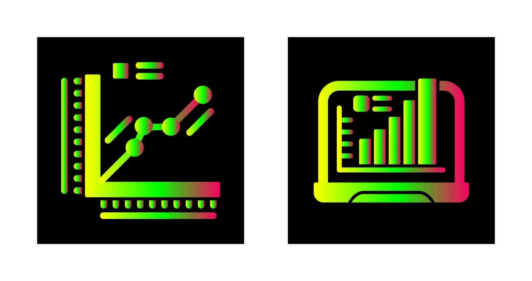 Graph and Laptop Icon vector