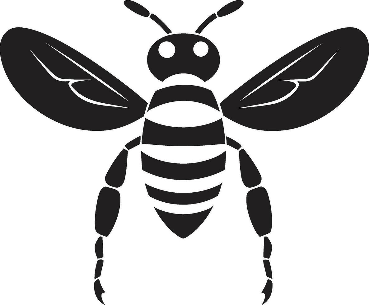 Monochrome Stinging Tail and Stingers Eyes of the Winged Guardian Iconic Minimalism vector