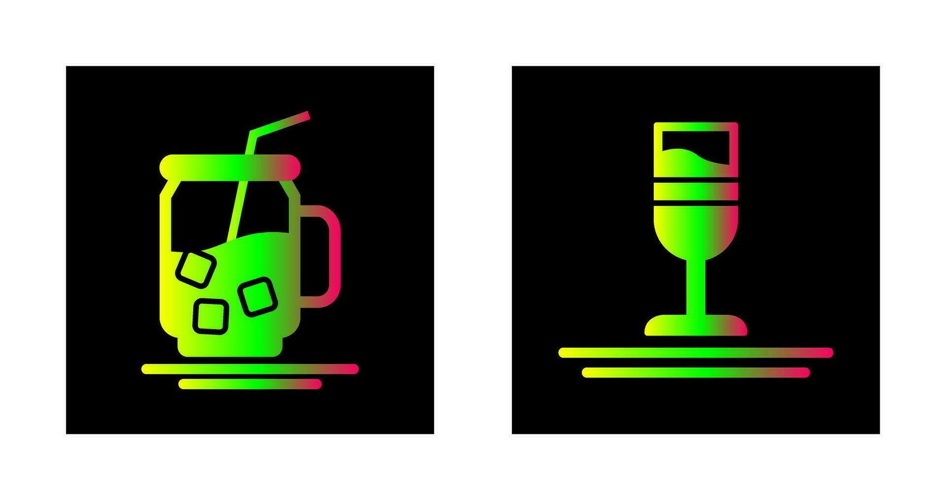 Iced Tea and Rainbow Drink Icon vector