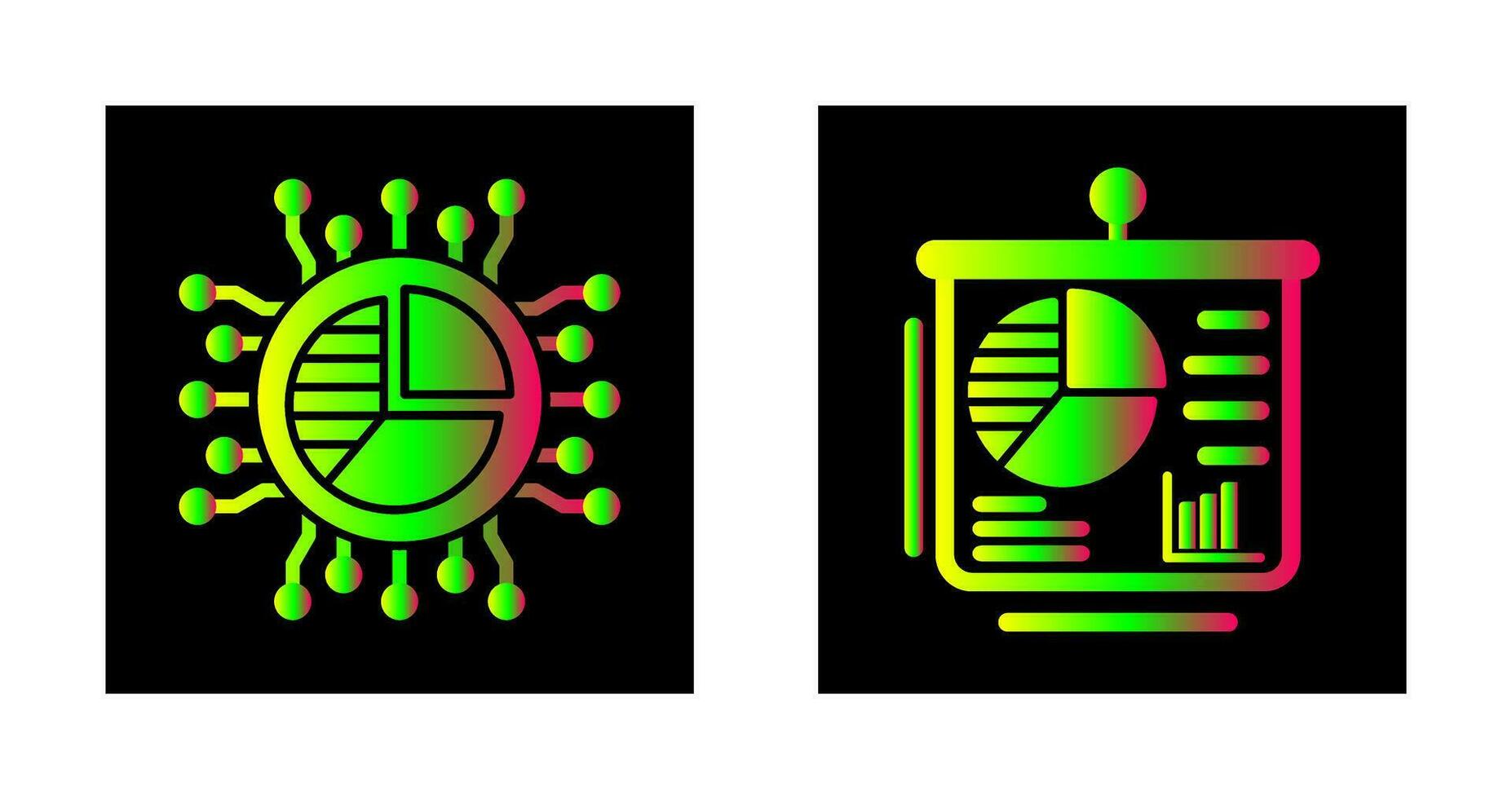 Pie Chart and Presentation Icon vector