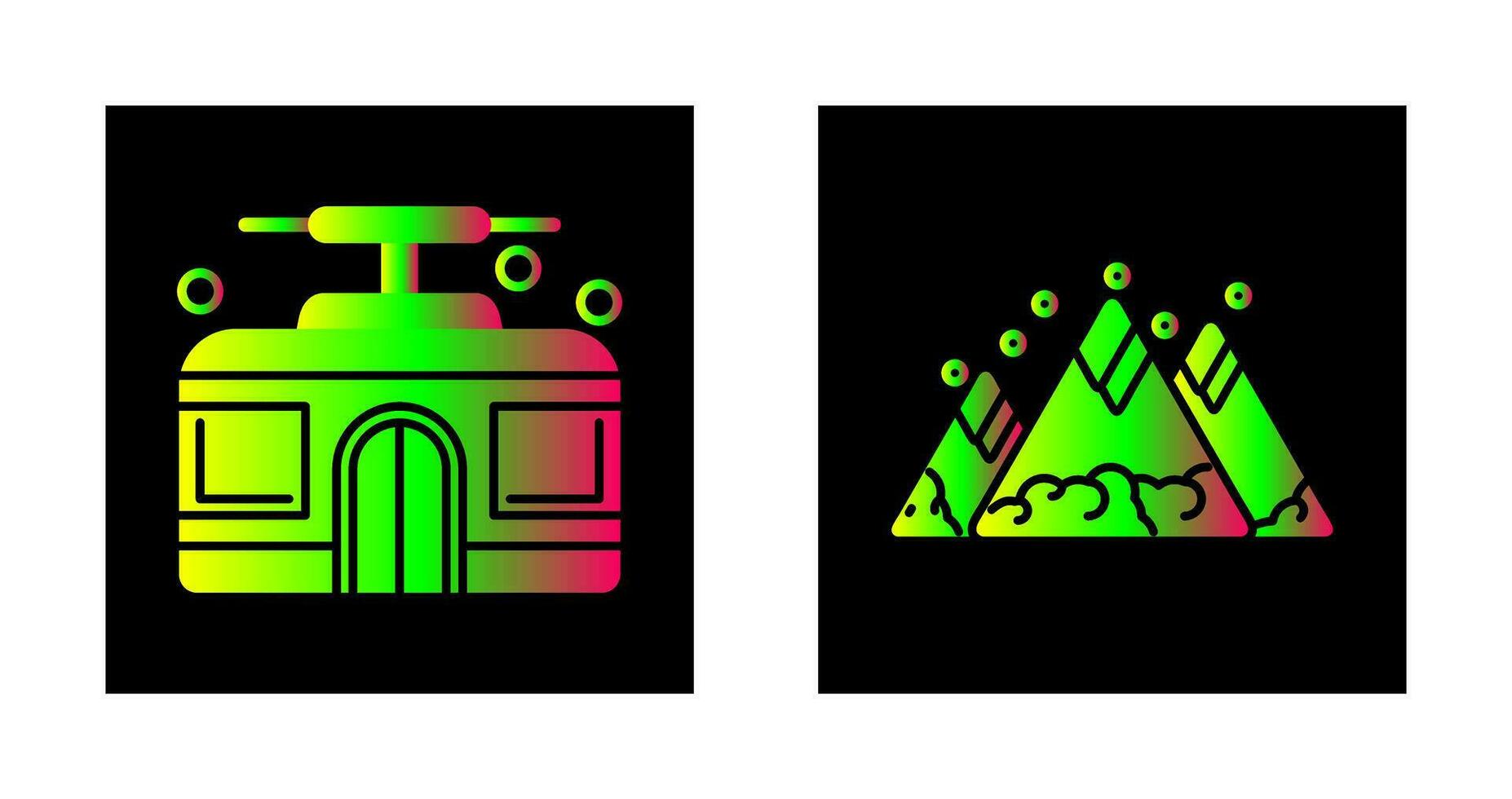 Mountain and Cable Car Icon vector