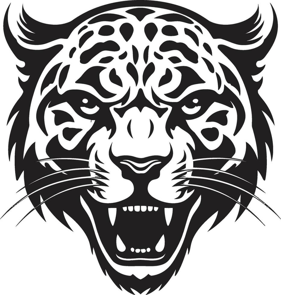 Prowess in Black Leopard Vector Logo Design Ferocity Unleashed Black Leopard Icon