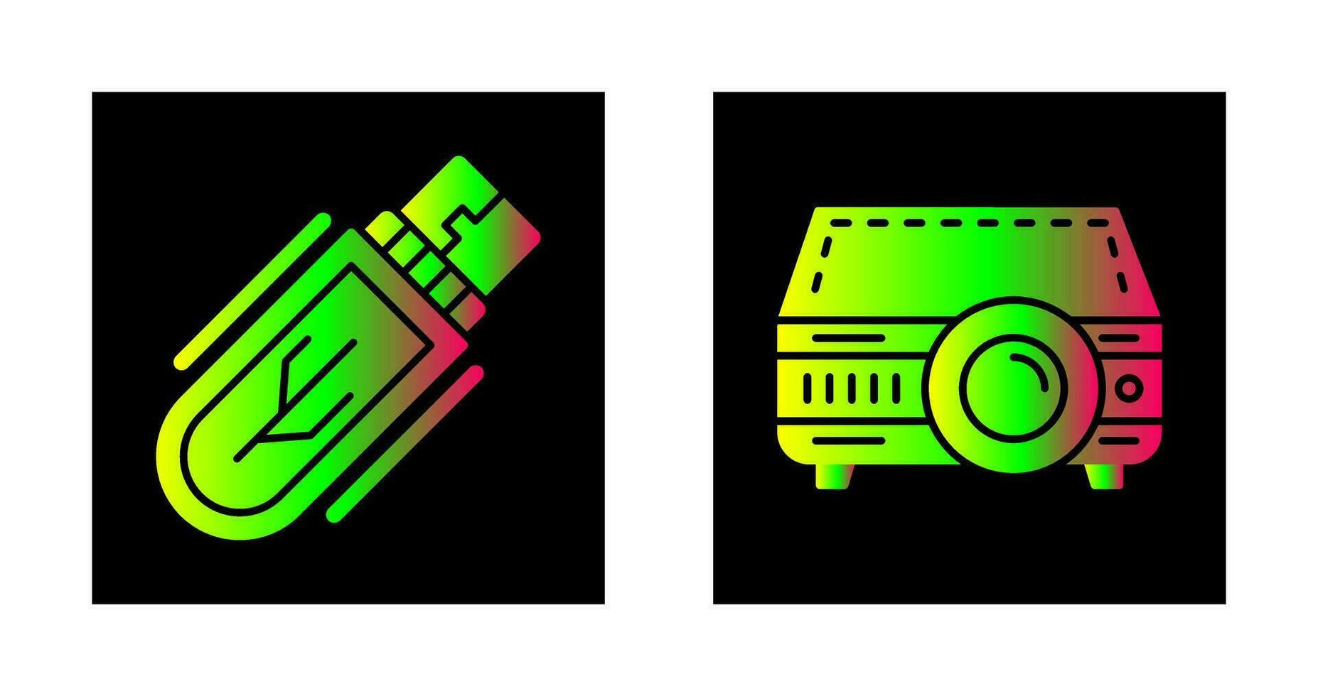 Usb Drive and Projector Icon vector