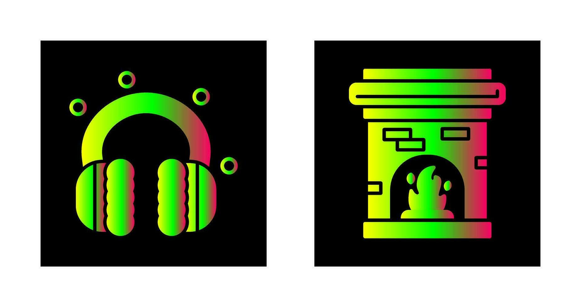 Earmuff and Fireplace Icon vector