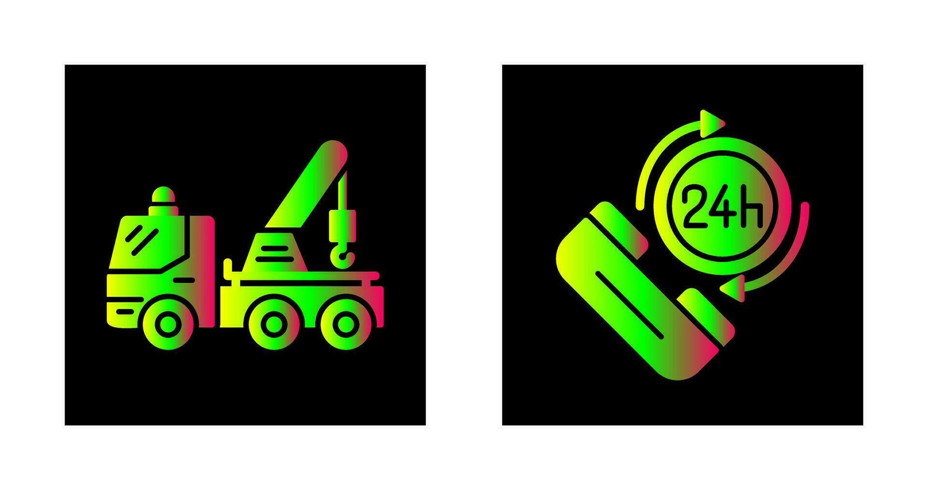 Crane and 24h Icon vector