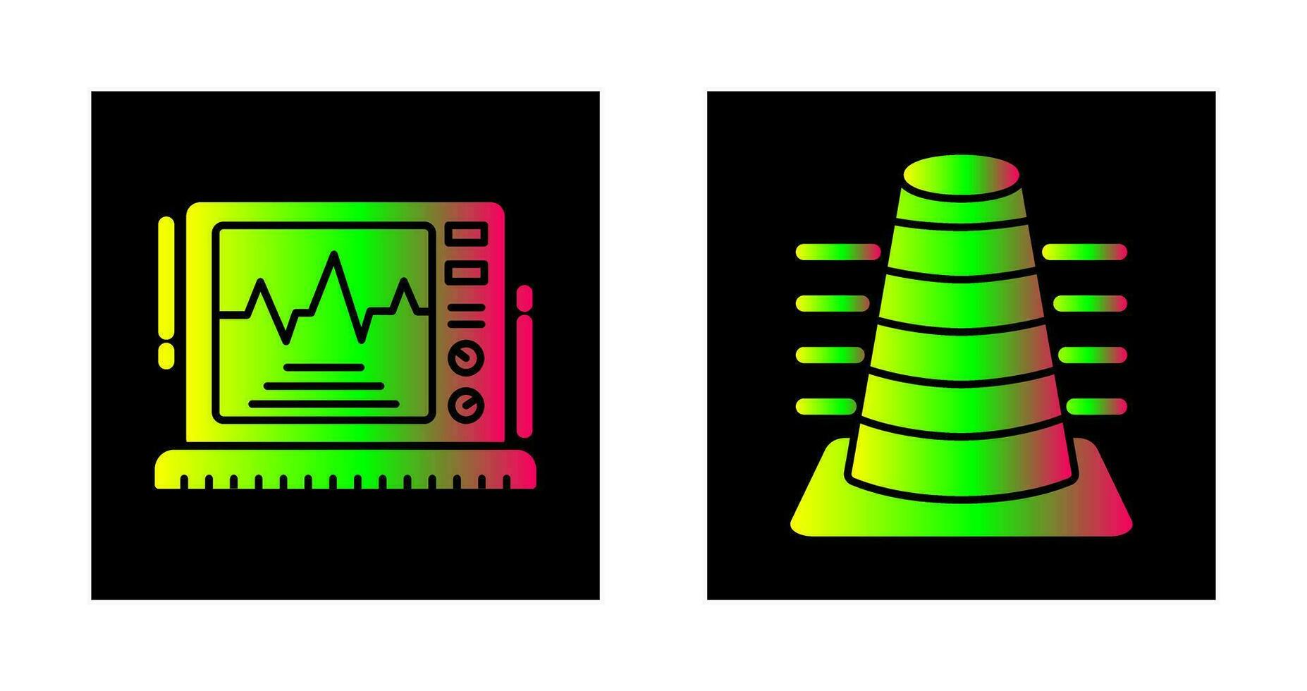 Bollard and Ekg Monitor Icon vector