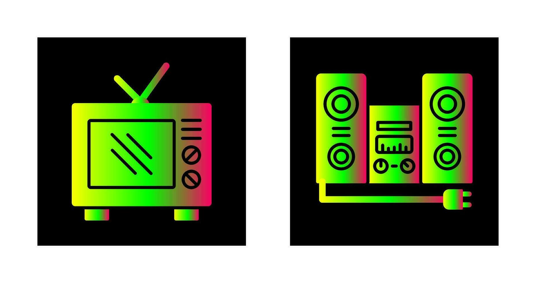 Old TV and Stereo Icon vector