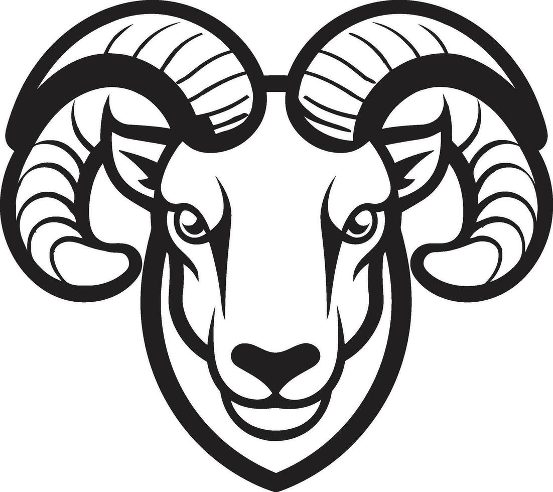 Sheep Silhouette in Black Vector Finesse Flock Badge Woolly Charm