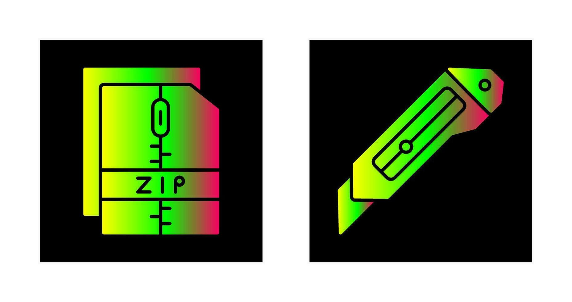 Cutter and Zip File Icon vector
