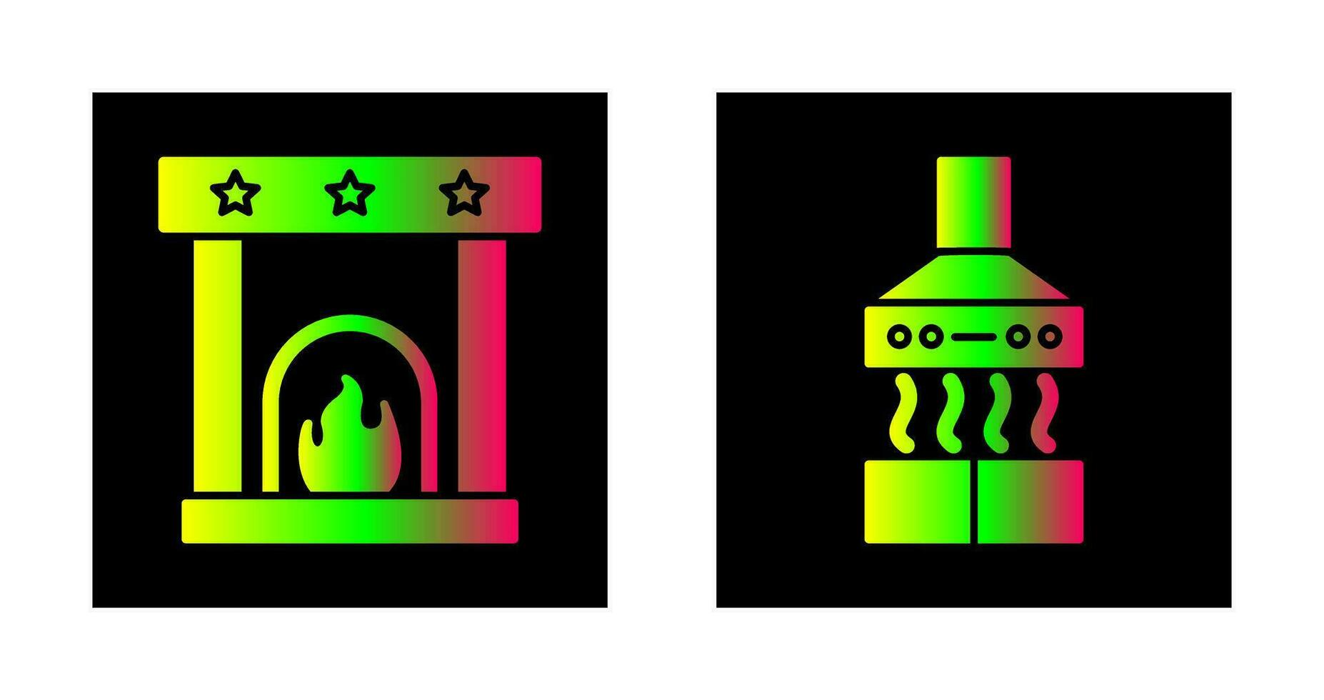 Fireplace and Extractor Hood Icon vector