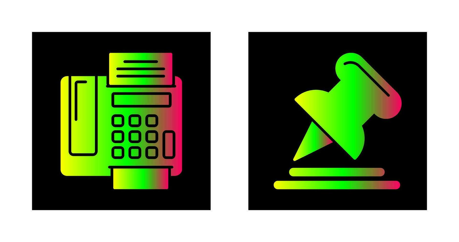 Fax Machine and Pin Icon vector
