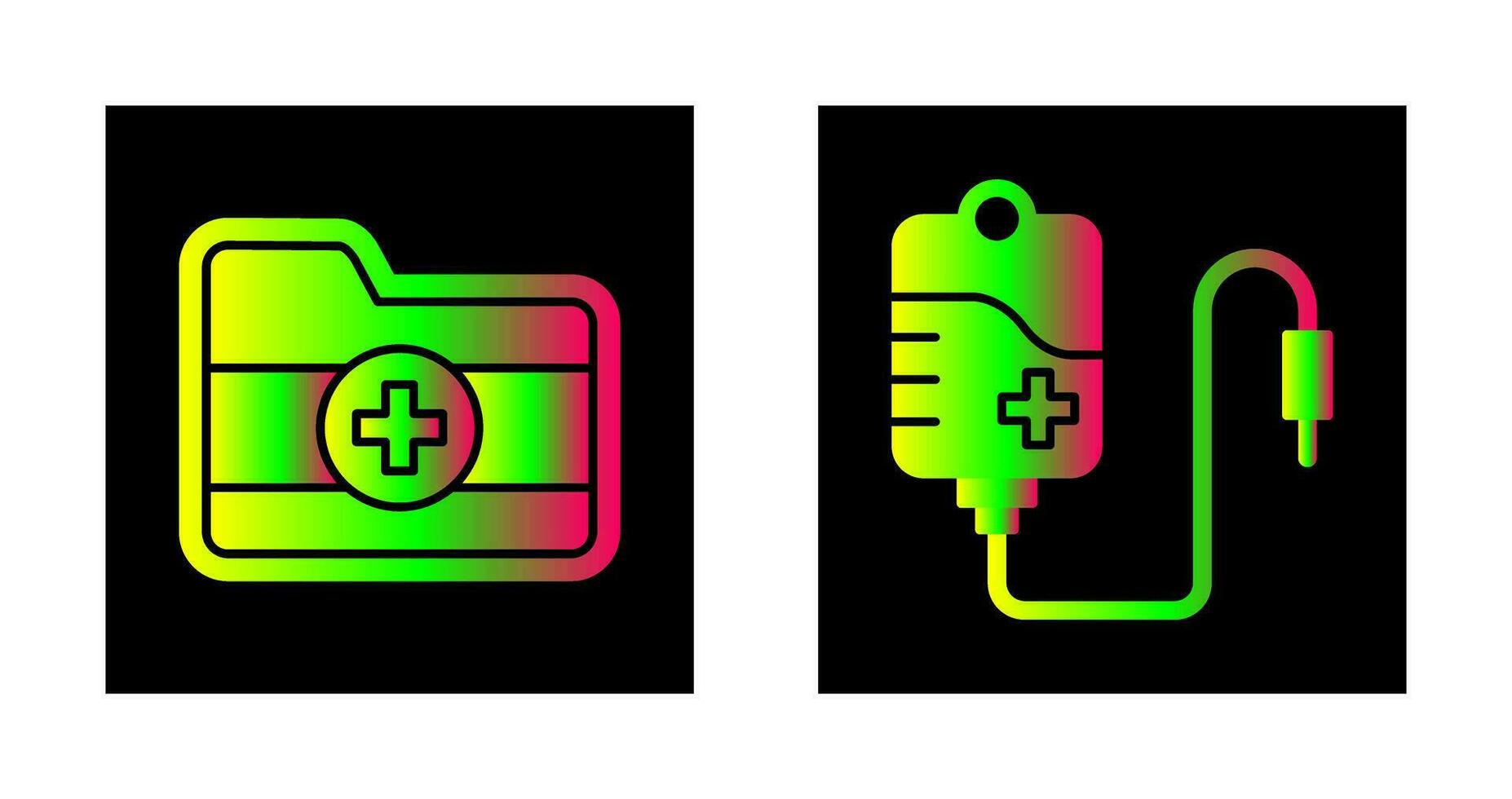 Folder and Blood Bag Icon vector