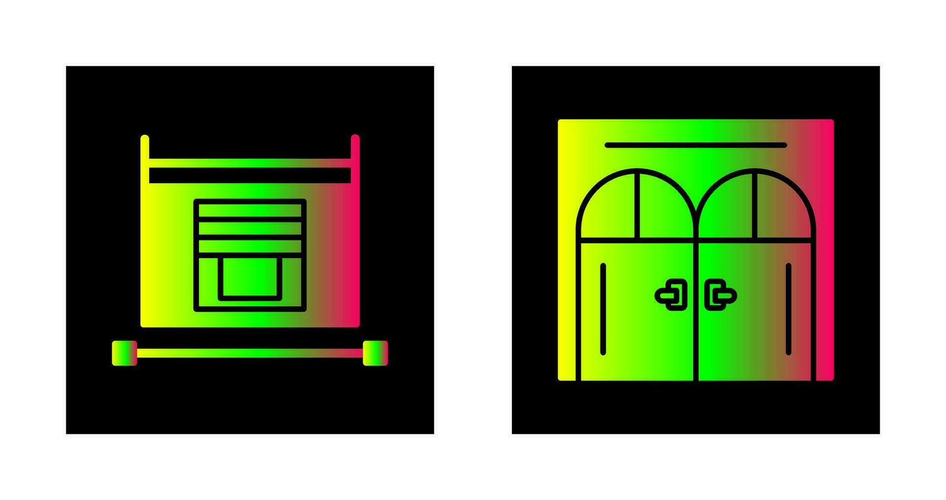 Blind and Door Icon vector