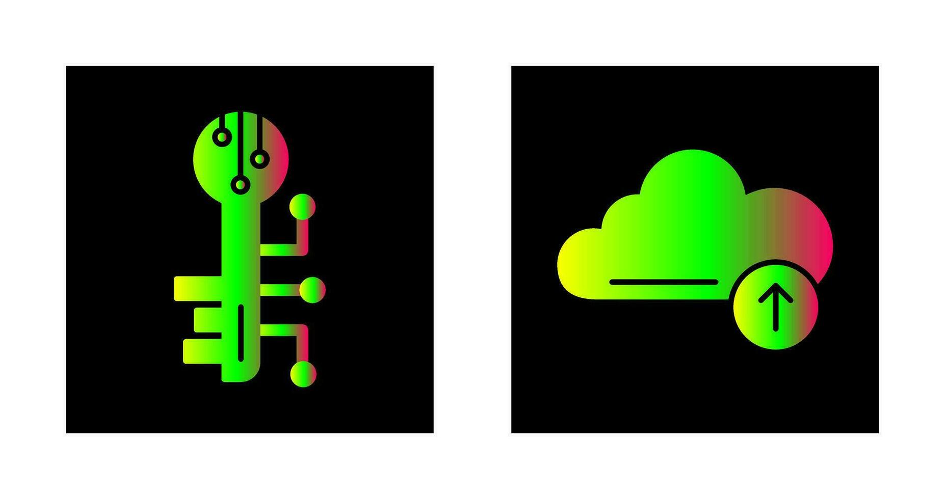 Electronic Key and Upload Icon vector