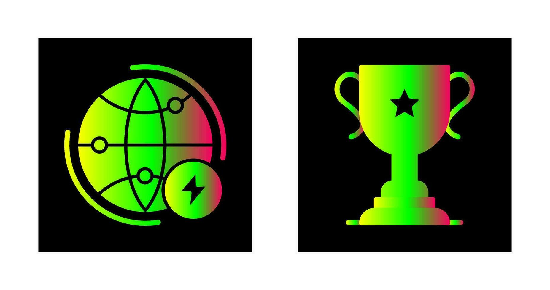 Globe Earth and Trophy Icon vector