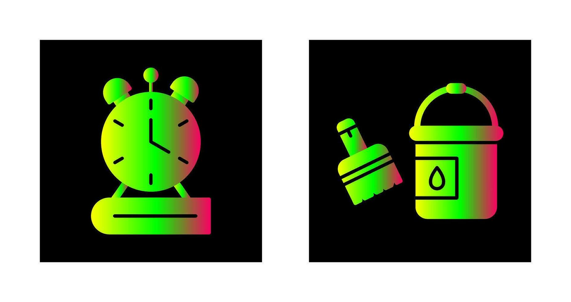 Paint Brush and Alarm Clock Icon vector