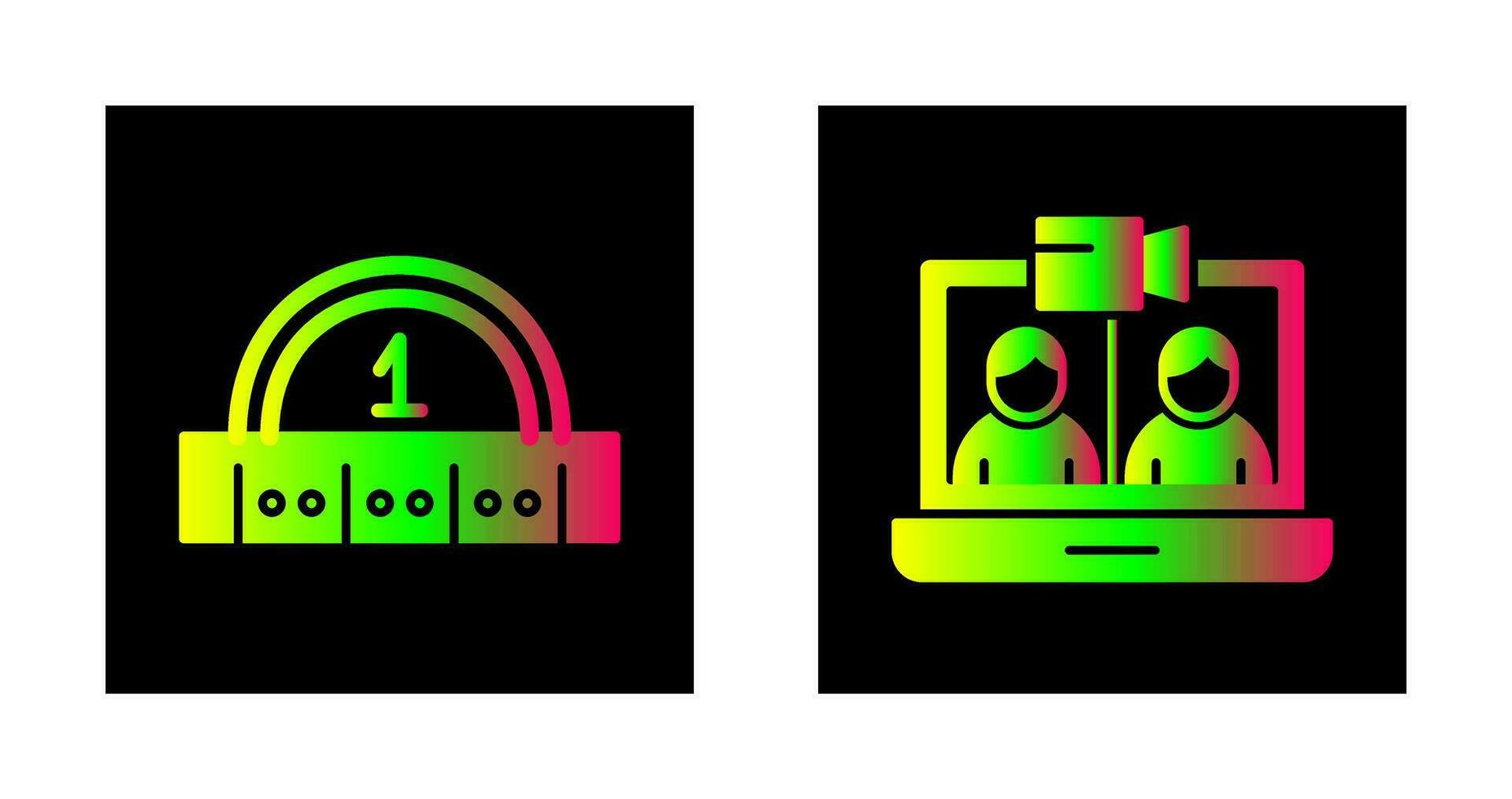 Video Conference and Ruler Icon vector