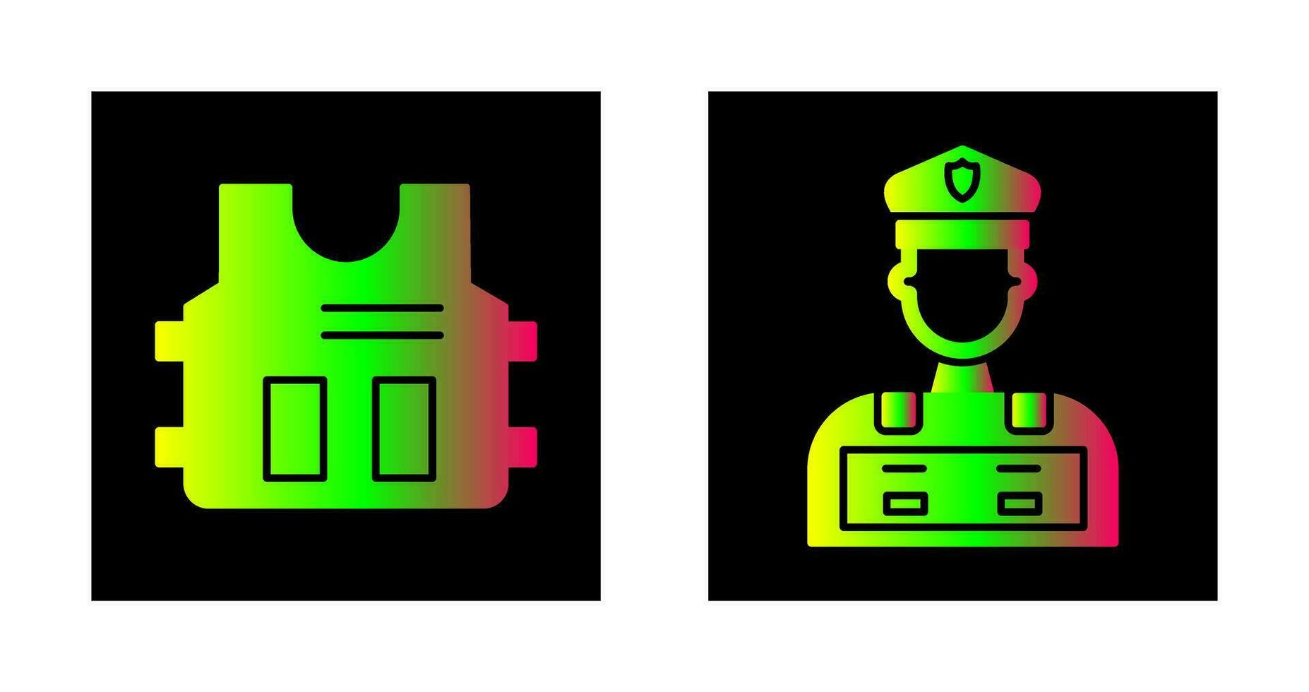 policía chaleco y policía hombre icono vector