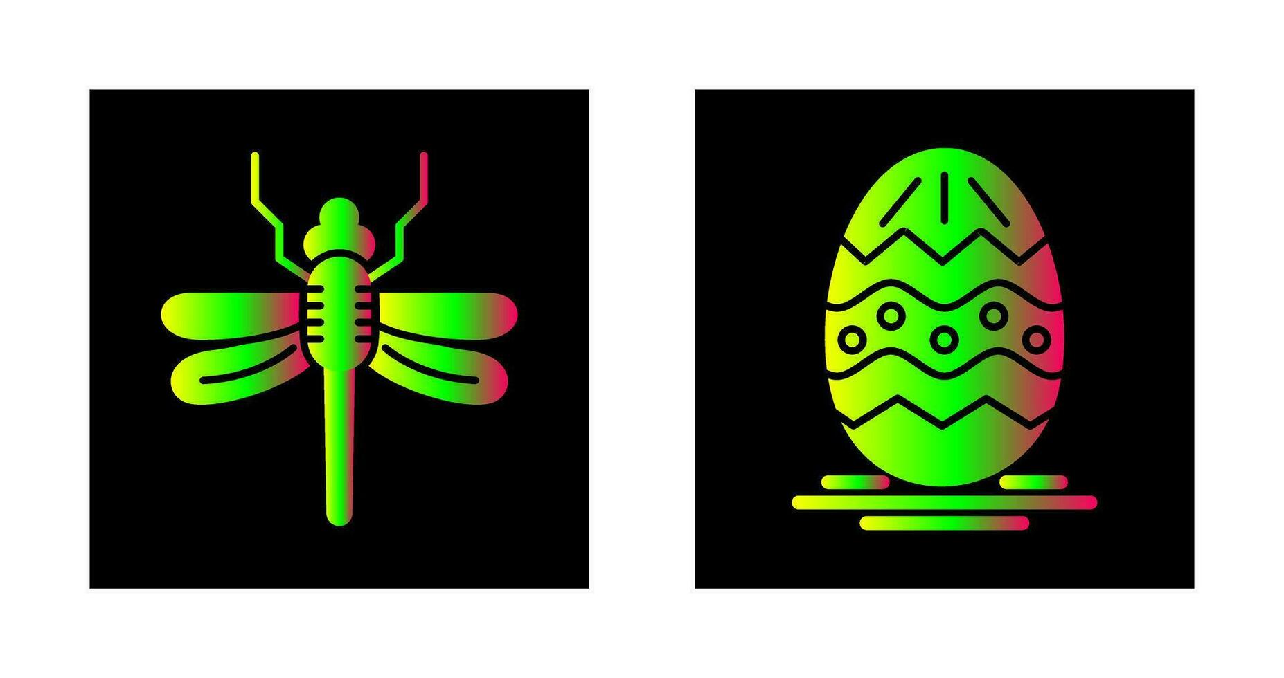 Dragonfly and Easter  Icon vector