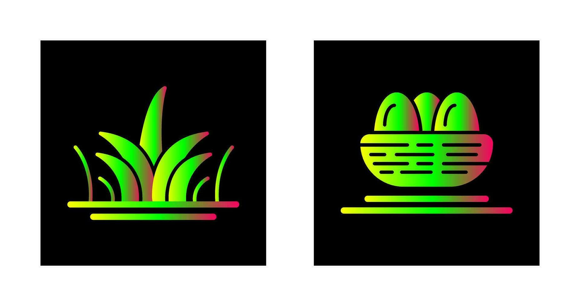 Grass and Eggs Icon vector